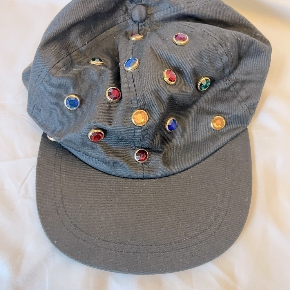 Woman’s hat cap, one size 22 inches. Colored stones on front. 100% cotton